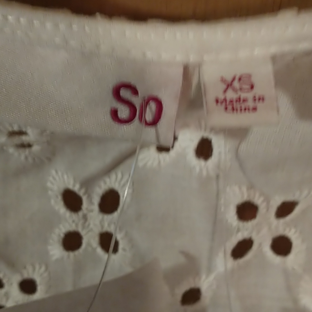 So Crop Top Flower Cut Out Back & Sleeved Button Detail Shirt Soho Shabby Chic - Picture 7 of 9